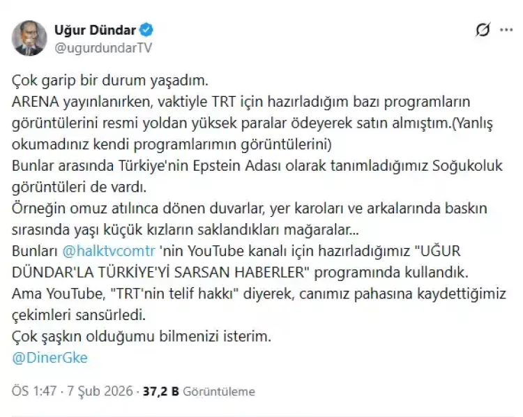 Epstein dosyalarında Antalya detayı sonrası Uğur Dündar’dan açıklama 3