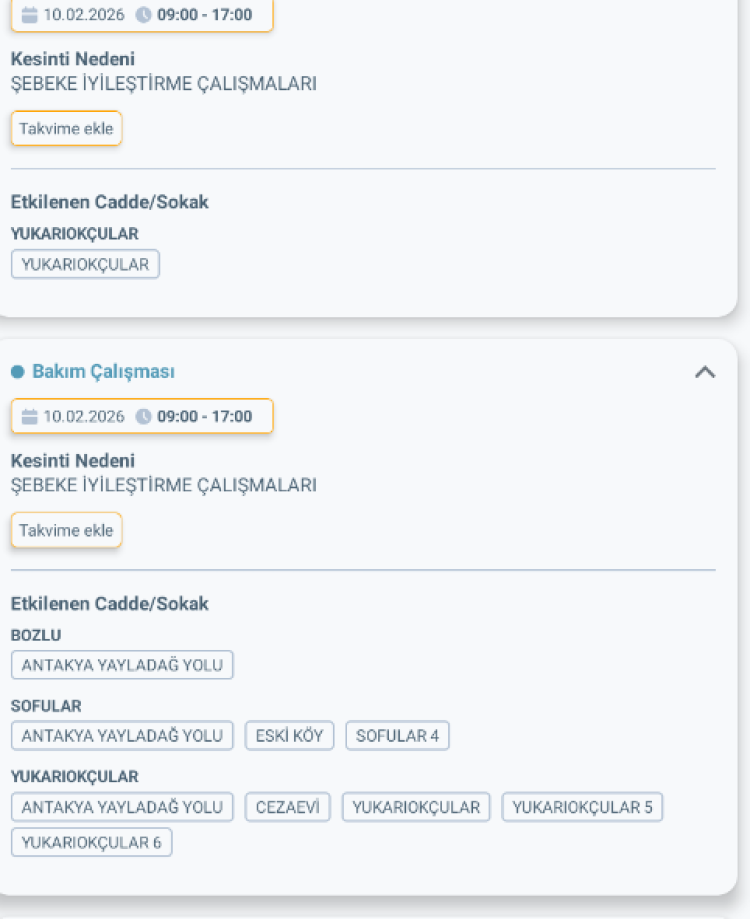 HATAY YAYLADAĞI'DA ELEKTRİK KESİNTİSİ