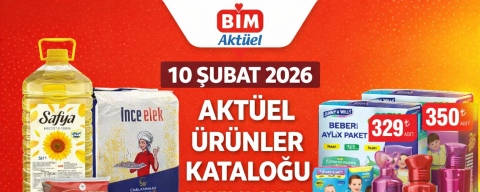 BİM 10 Şubat 2026 aktüel ürünler kataloğu yayımlandı: Ayçiçek yağı, un ve bebek bezinde büyük indirim