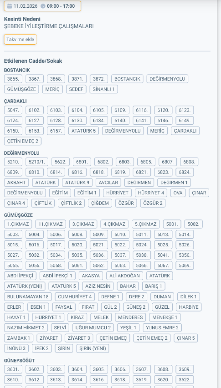 HATAY DEFNE'DE ELEKTRİK KESİNTİSİ