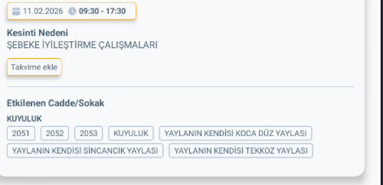 HATAY ERZİN'DE ELEKTRİK KESİNTİSİ