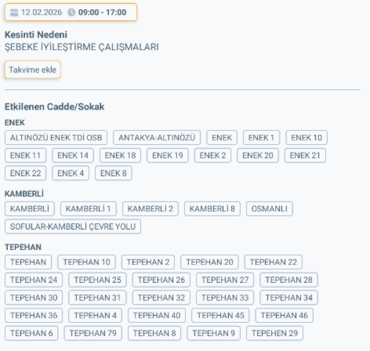 HATAY ALTINÖZÜ'DE ELEKTRİK KESİNTİSİ