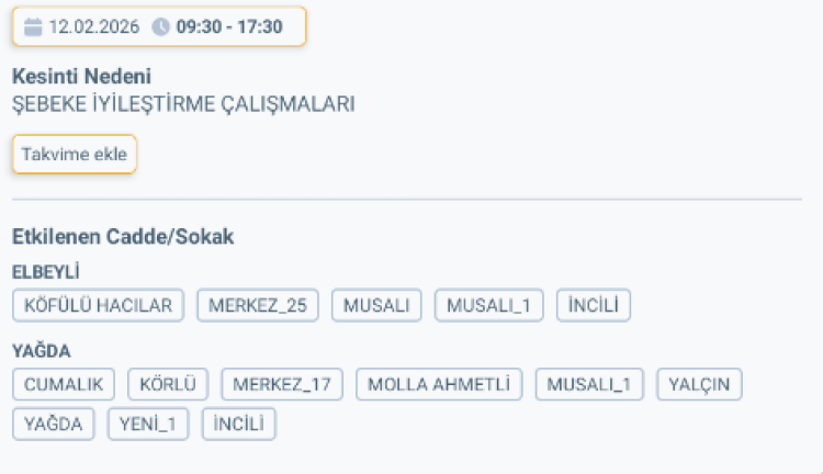 MERSİN ERDEMLİ'DE ELEKTRİK KESİNTİSİ 