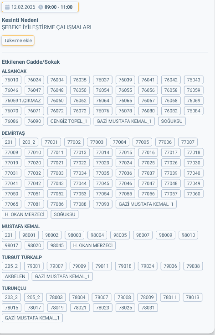 MERSİN TOROSLAR'DA ELEKTRİK KESİNTİSİ