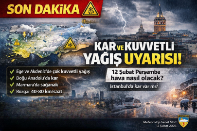 Yarın hava nasıl olacak? İstanbul’da kar var mı? 12 Şubat’ta hangi illerde kuvvetli yağış bekleniyor?