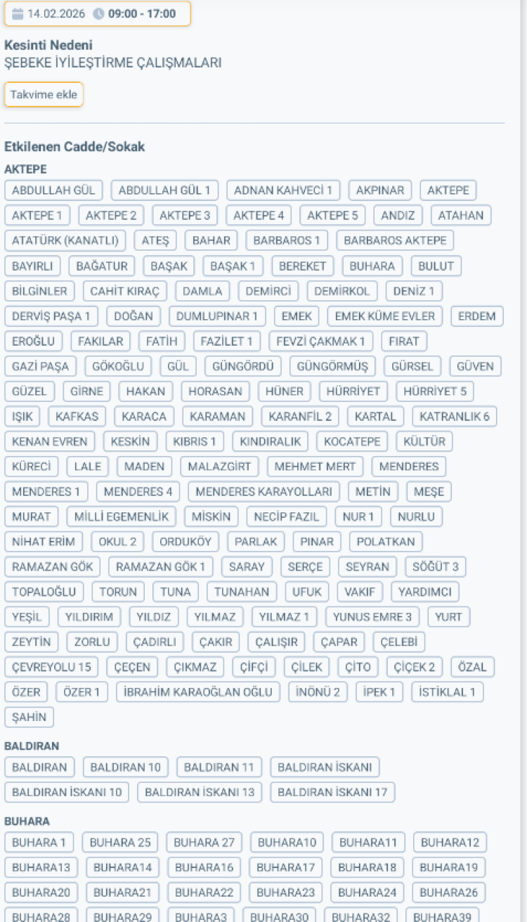 HATAY HASSA'DA ELEKTRİK KESİNTİSİ