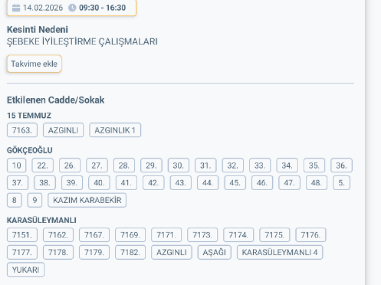 HATAY REYHANLI'DA ELEKTRİK KESİNTİSİ
