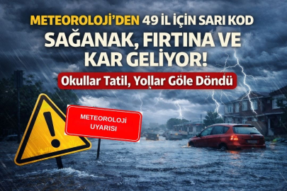Meteoroloji’den 49 il için sarı kodlu uyarı: Sağanak, fırtına ve kar geliyor! Okullar tatil, yollar göle döndü