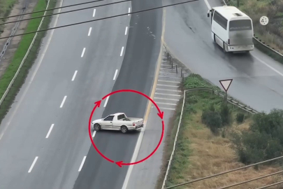 Uygulama noktasından kaçmaya çalışan sürücü drone ile yakalandı