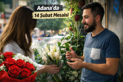 Sevgililer Günü’nde Adana’da çiçekçilerde yoğun mesai başladı