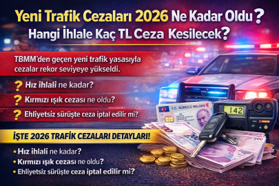 YENİ TRAFİK CEZALARI 2026 NE KADAR OLDU? HANGİ İHLALE KAÇ TL CEZA KESİLECEK?