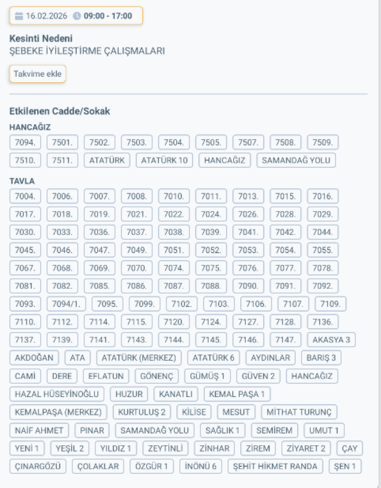 HATAY DEFNE'DE ELEKTRİK KESİNTİSİ