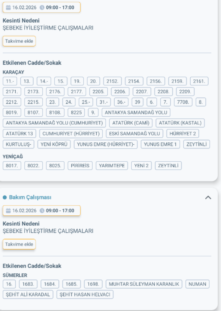 HATAY DEFNE'DE ELEKTRİK KESİNTİSİ 2