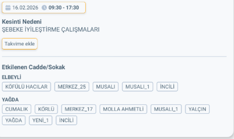 MERSİN ERDEMLİ'DE ELEKTRİK KESİNTİSİ