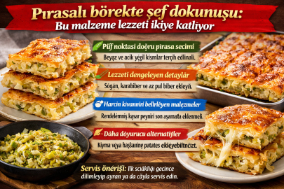 Pırasalı börekte şef dokunuşu: Bu malzeme lezzeti ikiye katlıyor