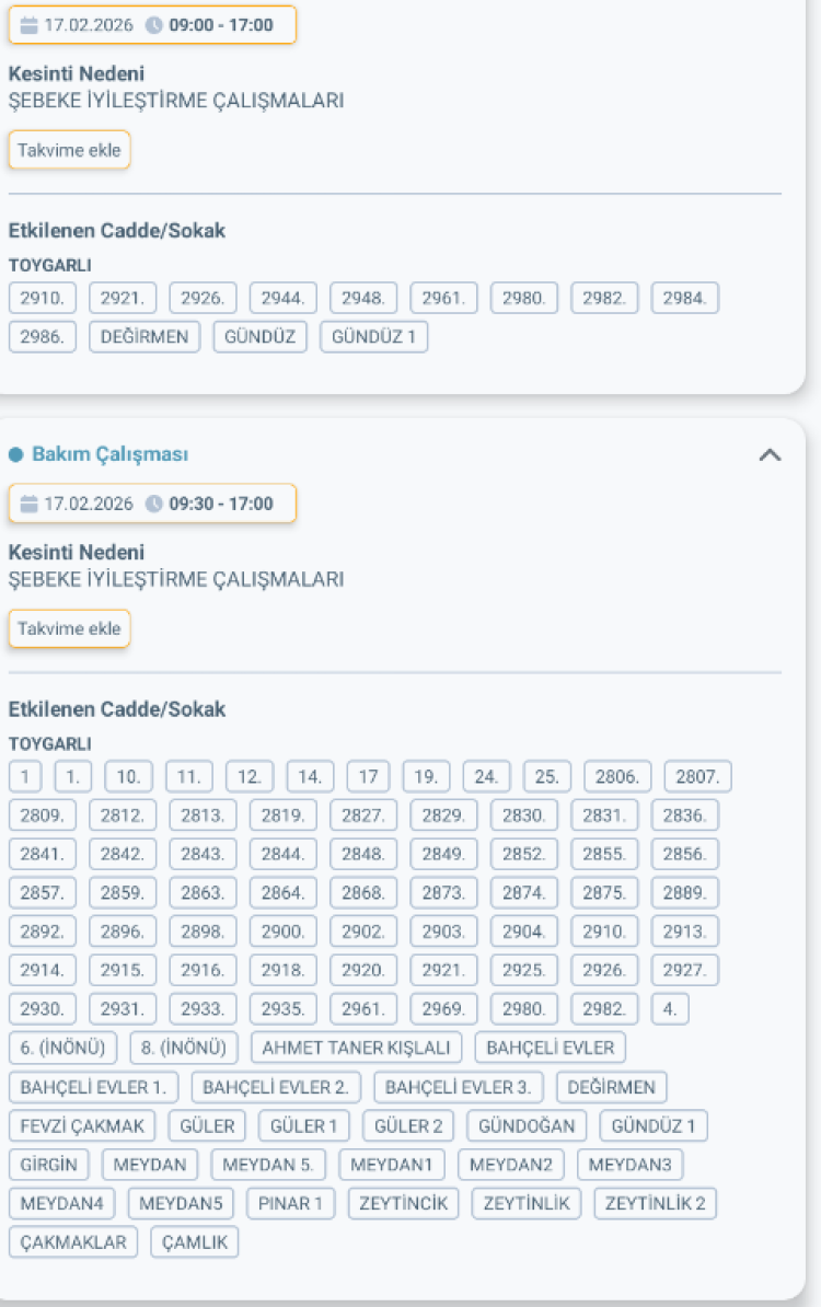 HATAY DEFNE'DE ELEKTRİK KESİNTİSİ