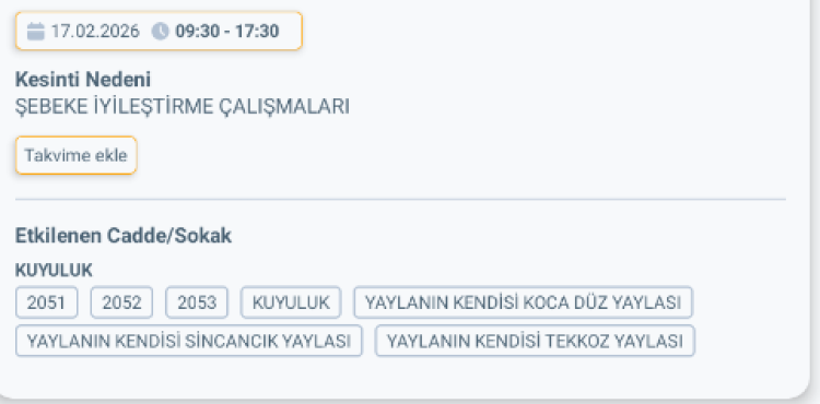 HATAY ERZİN'DE ELEKTRİK KESİNTİSİ