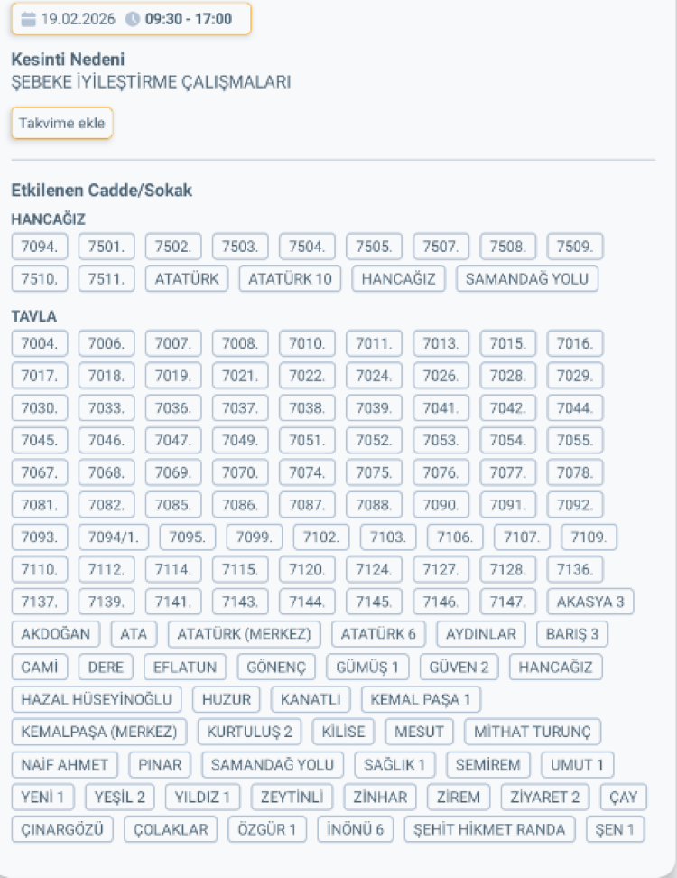 HATAY DEFNE'DE ELEKTRİK KESİNTİSİ
