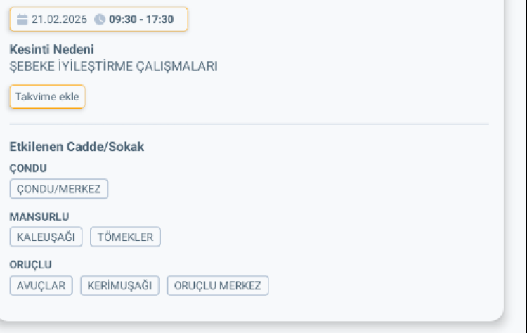 ADANA FEKE'DE ELEKTRİK KESİNTİSİ