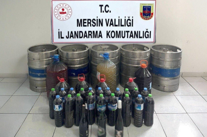 Mersin’de 685 litre sahte içki ele geçirildi
