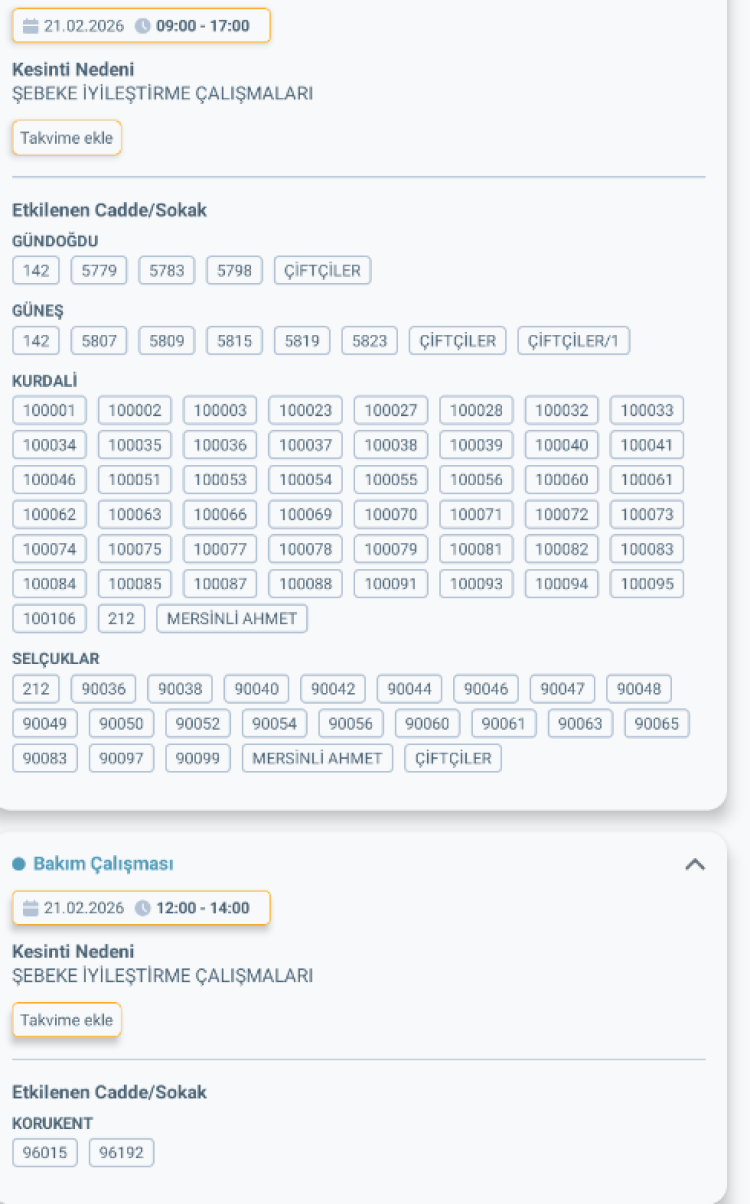 MERSİN TOROSLAR'DA ELEKTRİK KESİNTİSİ