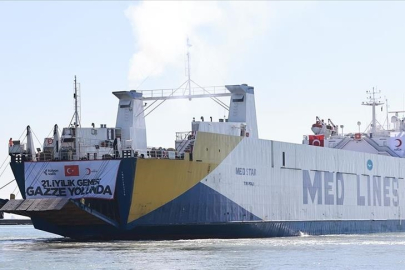 Türk Kızılayın Gazze için hazırladığı 21. "İyilik Gemisi" Mısır'a ulaştı