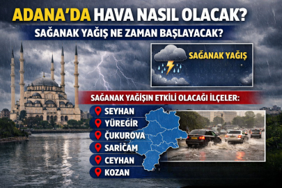 23 ŞUBAT PAZARTESİ ADANA’DA HAVA NASIL OLACAK? SAĞANAK YAĞIŞ NE ZAMAN BAŞLAYACAK, HANGİ İLÇELERDE ETKİLİ OLACAK?