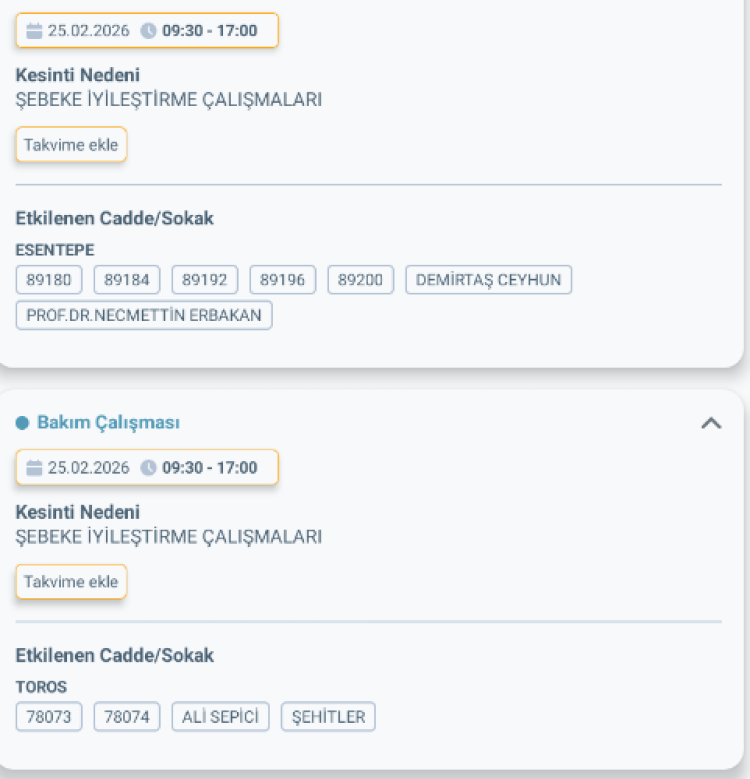 ADANA ÇUKUROVA'DA ELEKTRİK KESİNTİSİ