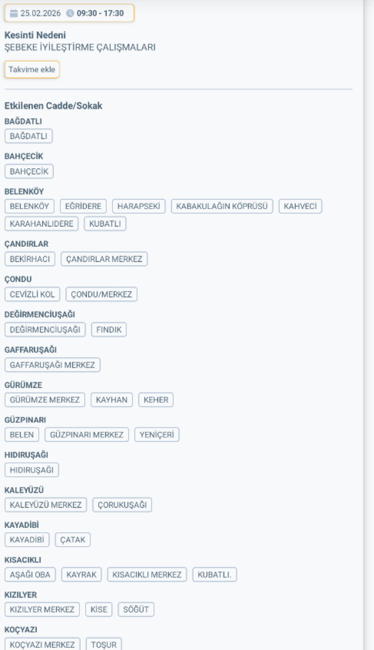 ADANA FEKE'DE ELEKTRİK KESİNTİSİ