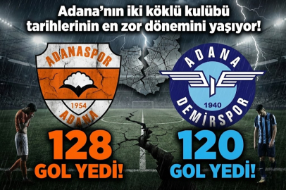Adana’nın iki köklü kulübü tarihlerinin en zor dönemini yaşıyor: Biri 120, diğeri 128 gol yedi!