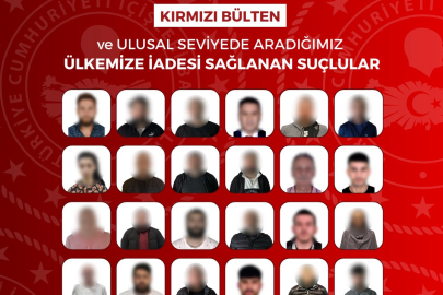 Kırmızı bülten ve ulusal seviyedeki suçlular Türkiye’ye getirildi