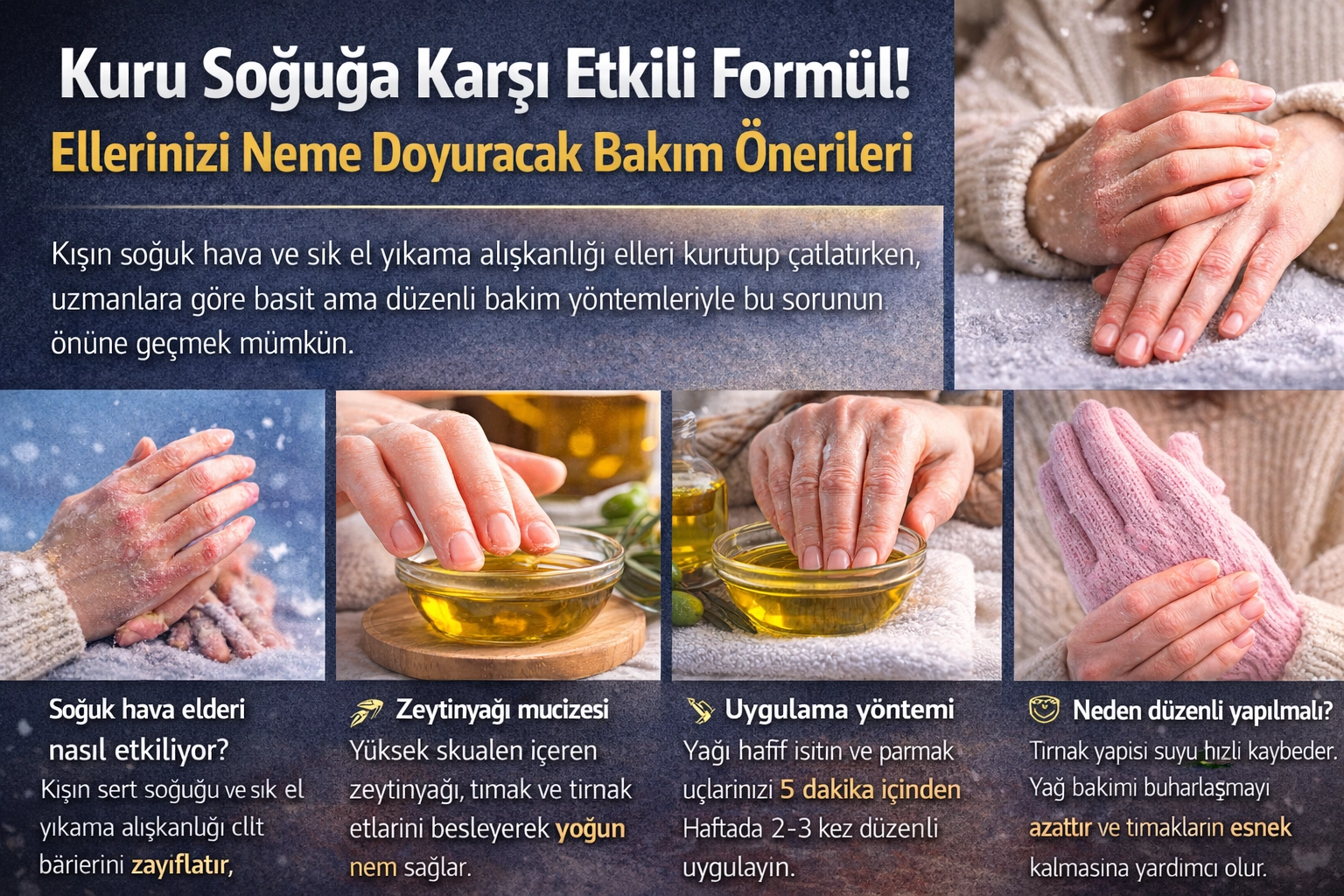 KURU SOĞUĞA KARŞI ETKİLİ FORMÜL! ELLERİNİZİ NEME DOYURACAK BAKIM ÖNERİLERİ