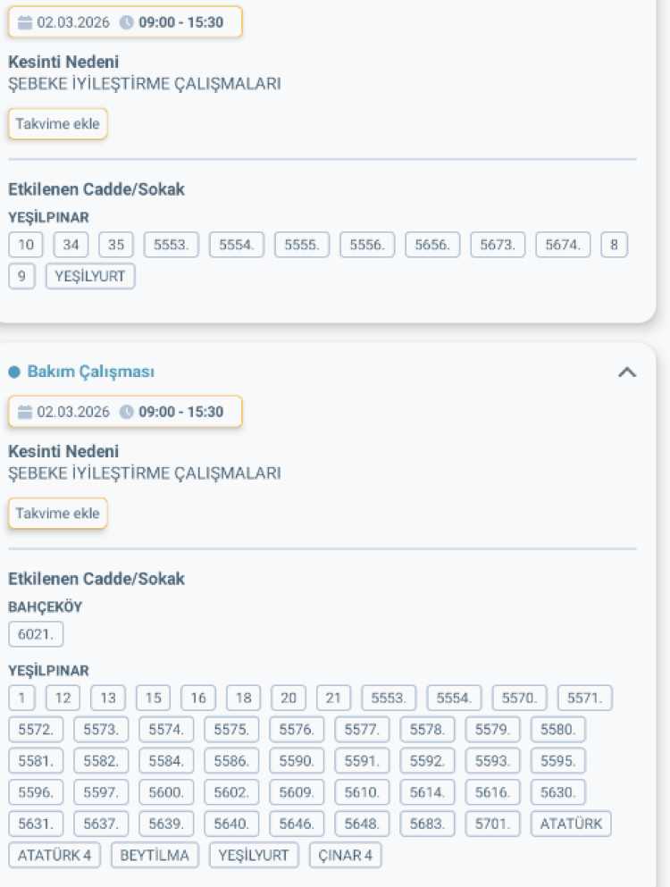 HATAY DEFNE'DE ELEKTRİK KESİNTİSİ