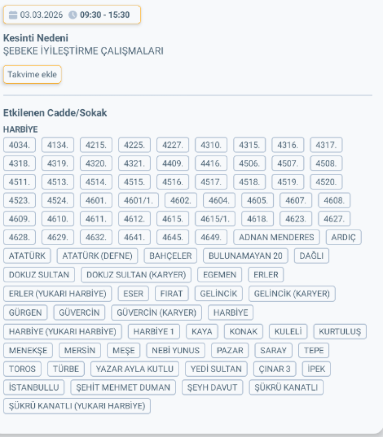 HATAY DEFNE'DE ELEKTRİK KESİNTİSİ 2