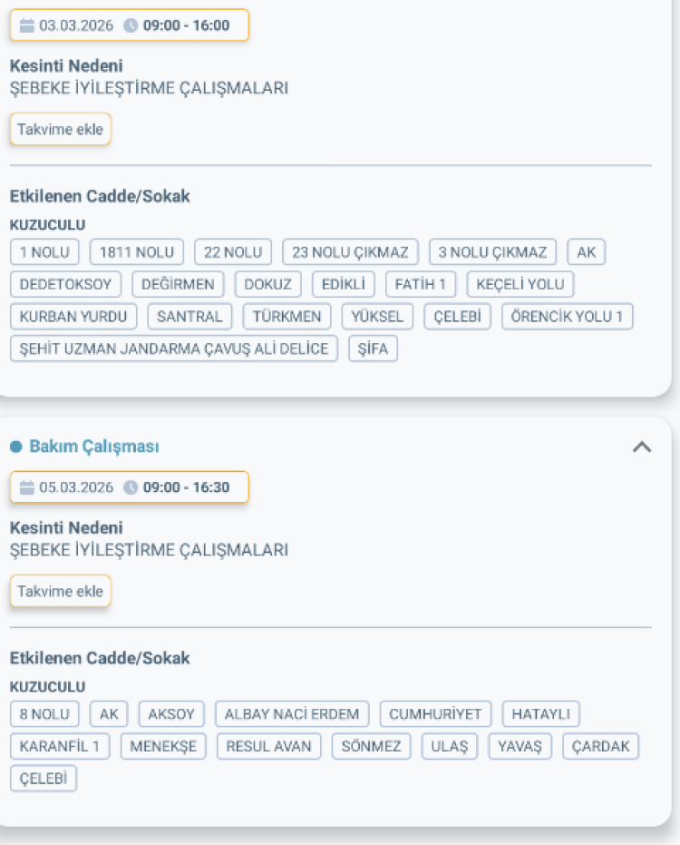 HATAY DÖRTYOL'DA ELEKTRİK KESİNTİSİ