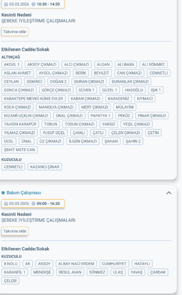 HATAY DÖRTYOL'DA ELEKTRİK KESİNTİSİ