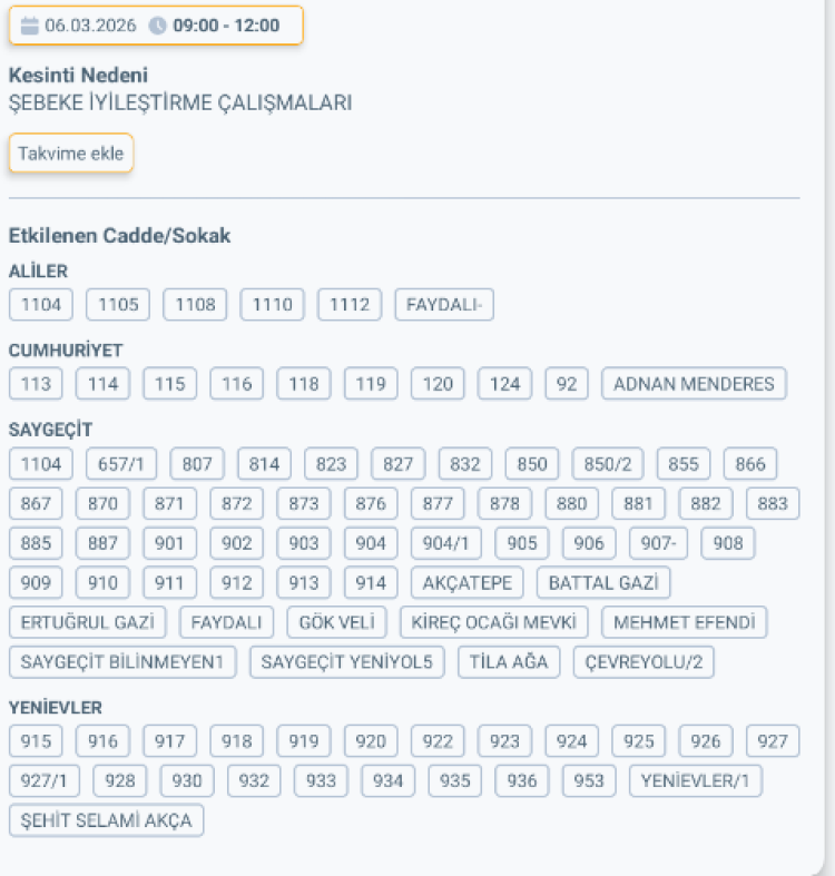 ADANA İMAMOĞLU'DA ELEKTRİK KESİNTİSİ