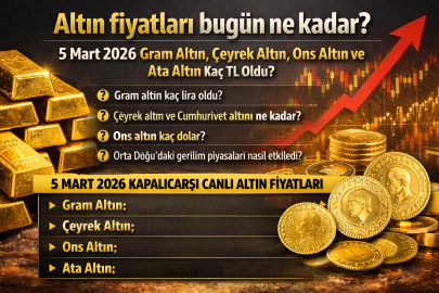 Altın fiyatları bugün ne kadar? 5 Mart Perşembe gram altın, çeyrek altın, ons altın ve ata altın kaç TL oldu?