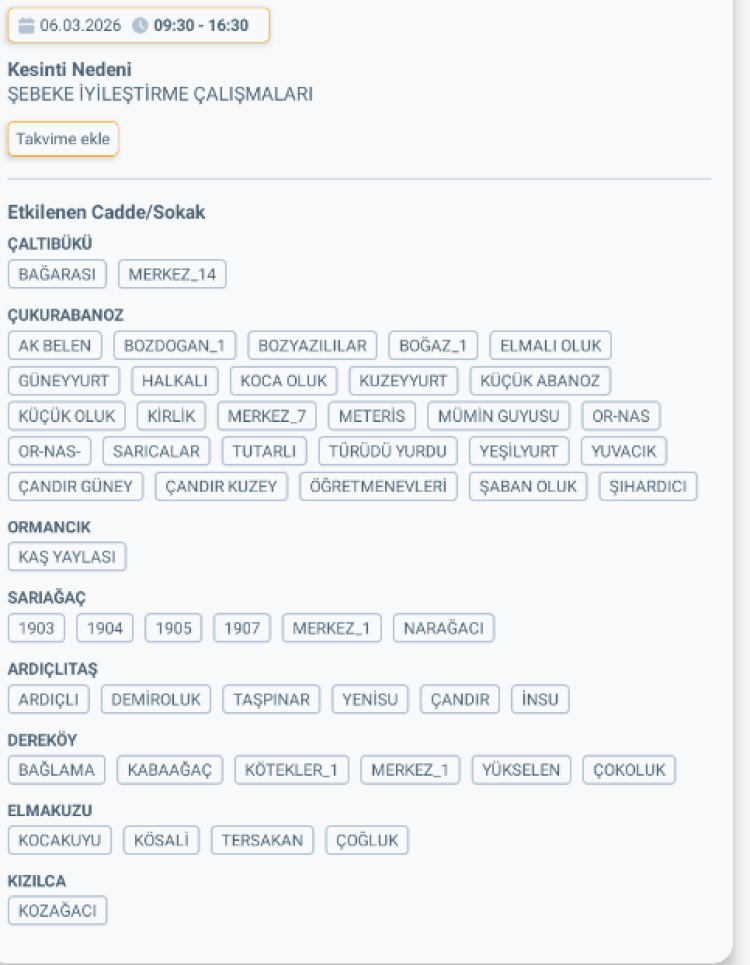 MERSİN BOZYAZI'DA ELEKTRİK KESİNTİSİ