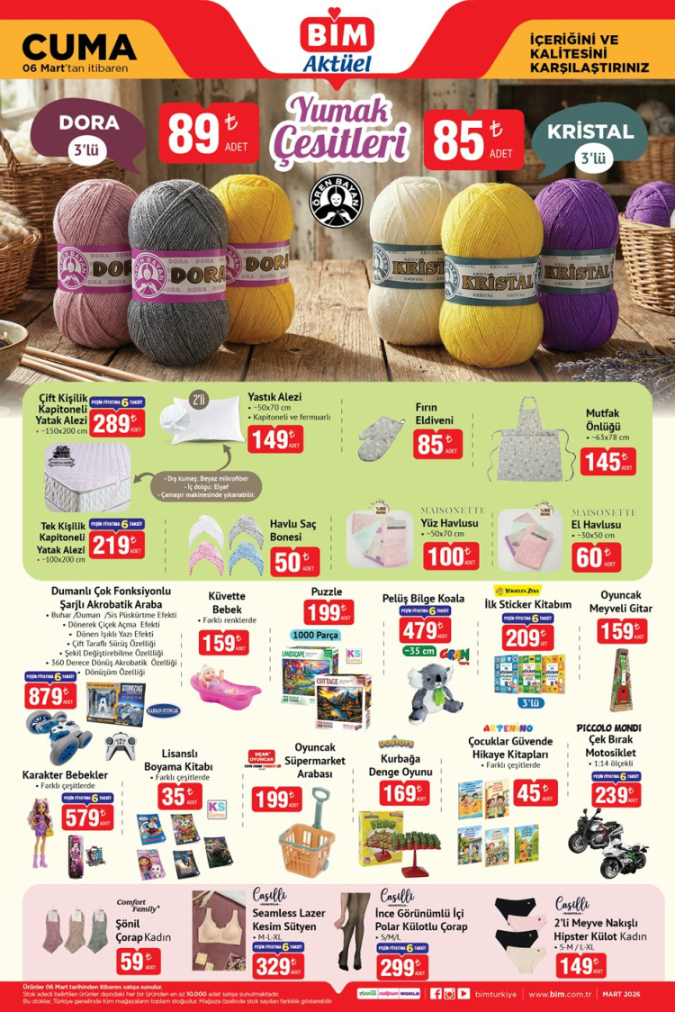 6 MART CUMA BİM AKTÜEL ÜRÜNLER KATALOĞU