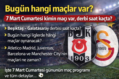 Bugün hangi maçlar var? 7 Mart Cumartesi kimin maçı var, derbi saat kaçta?