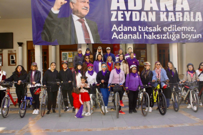 Adana’da kadınlar, 8 Mart Dünya Kadınlar Günü’nde özgürlük için pedal çevirdi