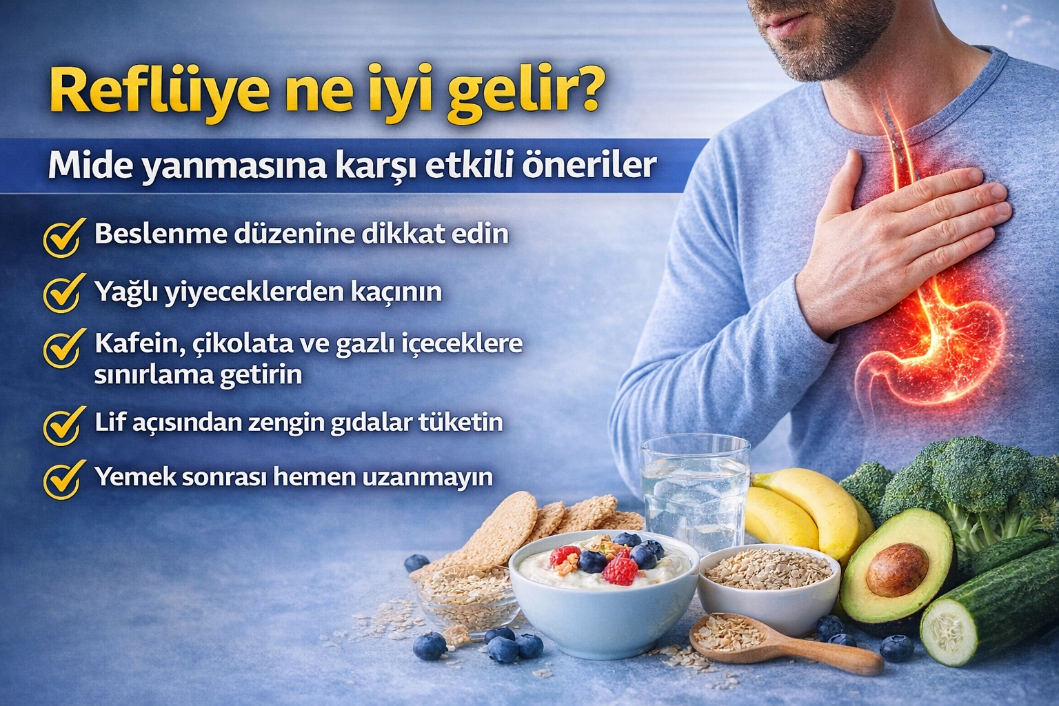 REFLÜYE NE İYİ GELİR? MİDE YANMASINA KARŞI ETKİLİ ÖNERİLER