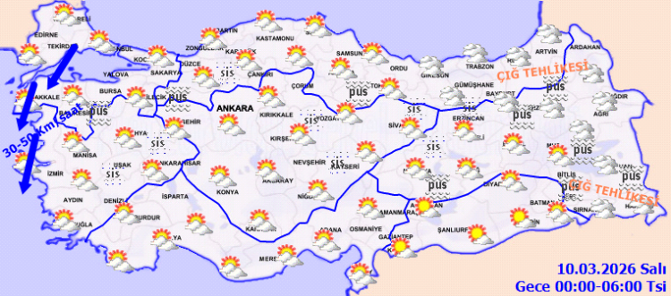 Hava durumu bugün nasıl olacak Meteoroloji'den o iller için kar ve çığ uyarısı geldi! 9 Mart 2026 İstanbul, Ankara, İzmir il il hava durumu tahminleri 4