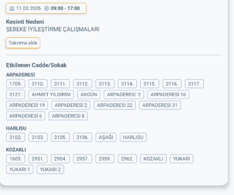 HATAY ARSUZ'DA ELEKTRİK KESİNTİSİ