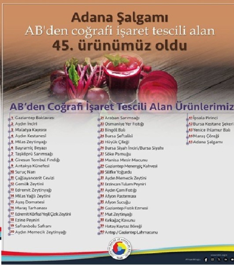 Adana şalgamı Avrupa Birliği’nden coğrafi işaret tescili aldı 2