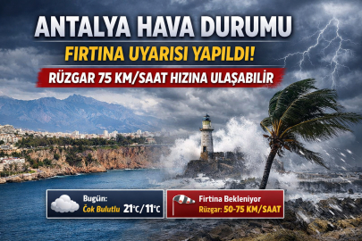 Antalya hava durumu: Fırtına uyarısı yapıldı! rüzgar 75 km/saat hızına ulaşabilir