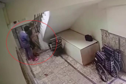 Otizmli gencin merdivenden düşme anı ortaya çıktı