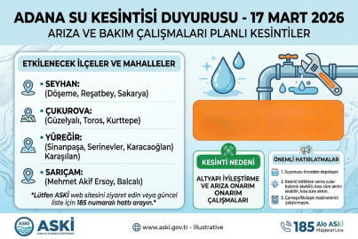 ADANA’DA SU KESİNTİSİ NERELERDE YAŞANIYOR? 17 MART ÇARŞAMBA HANGİ MAHALLELER ETKİLENDİ?