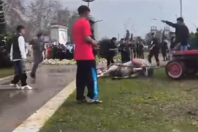 Adana’da bir kişi atını sopa ve tekmelerle bayılttı, o anlar kaydedildi